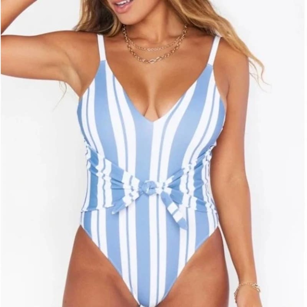 NEW Show Me Your Mumu Malibu One Piece Swimsuit in Sailboat Stripe Nautical